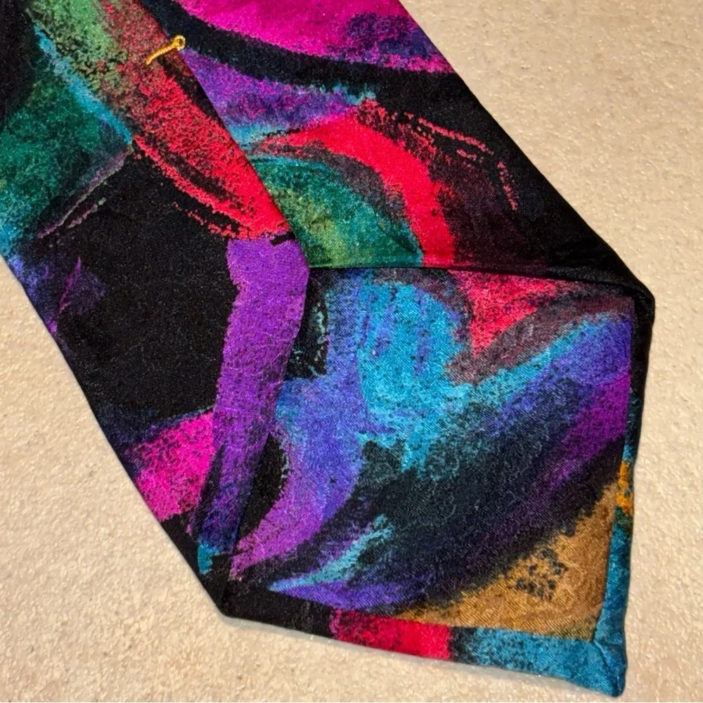 Serica Elite Vintage Abstract Multicolor Silk Necktie